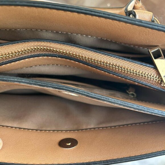 ALDO Camel Structured Tote Satchel with Gold Hardware & Crossbody Strap – OS - Picture 6 of 11